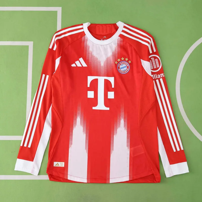 2025/26 Bayern Munich Home Long Sleeve Jersey (Fan Version)