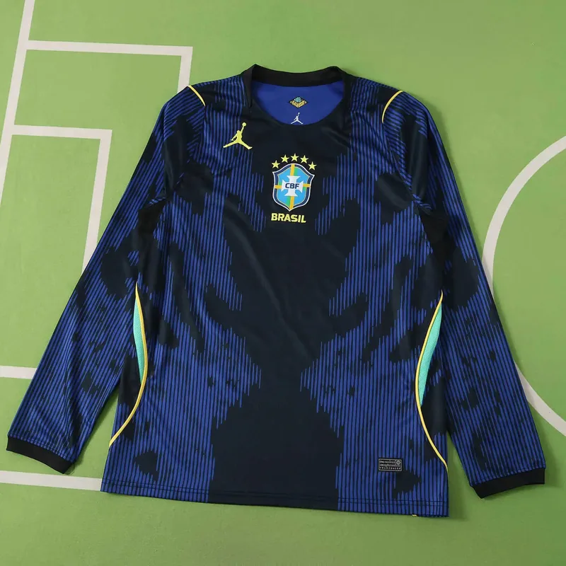 2025/26 Brazil Away Long Sleeve Jersey (Fan Version)