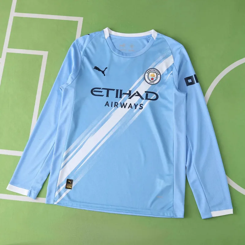 2025/26 Manchester City Home Long Sleeve Jersey (Fan Version)