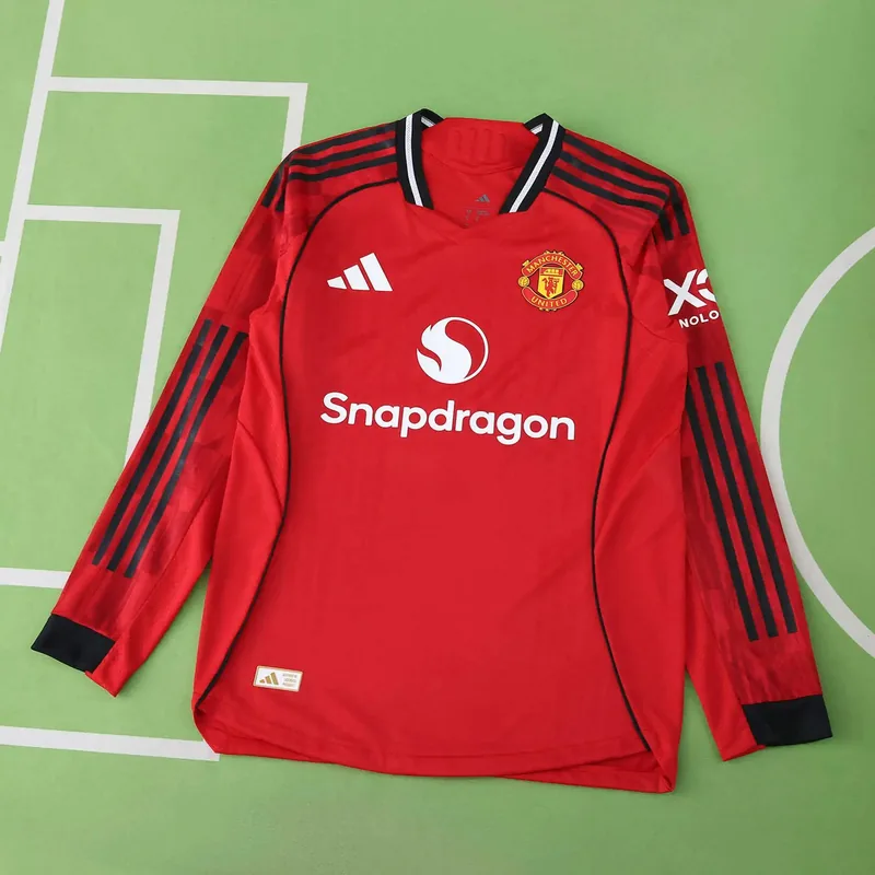 2025/26 Manchester United Home Long Sleeve Jersey (Player Version)