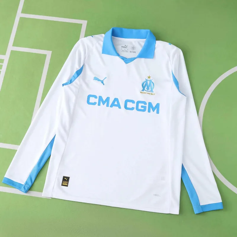 2025/26 Marseille Home Long Sleeve Jersey (Fan Version)