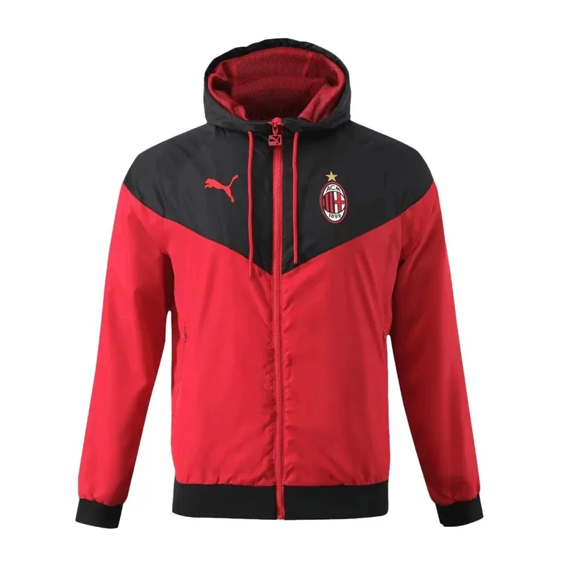 AC Milan 2023 Hoodie Windbreaker Jacket 24 Black Red