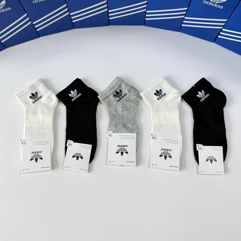 Adidas Embroidered Quarter Socks 5-Pair Box Ver.B
