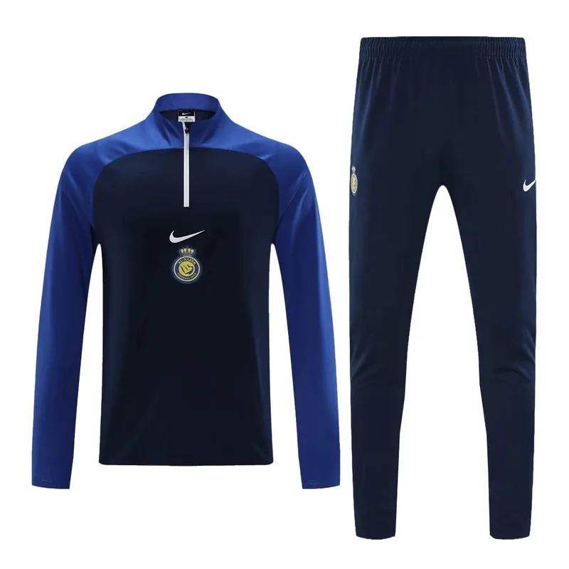 Al Nassr 2023 1 4 Zip Tracksuit 24 Blue Black