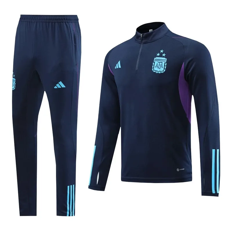 Argentina 1 4 Zip Tracksuit 2022 23 Royal Blue Three Stars
