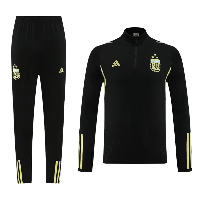 Argentina 2023 1 4 Zip Tracksuit 24 Black