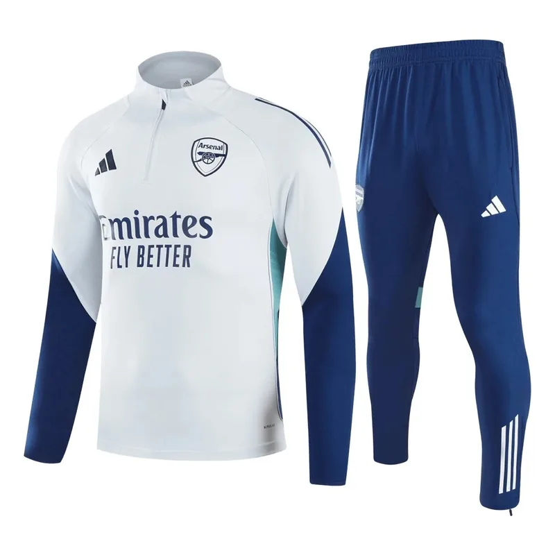 Arsenal 2025 1 4 Zip Tracksuit 26 Kids White