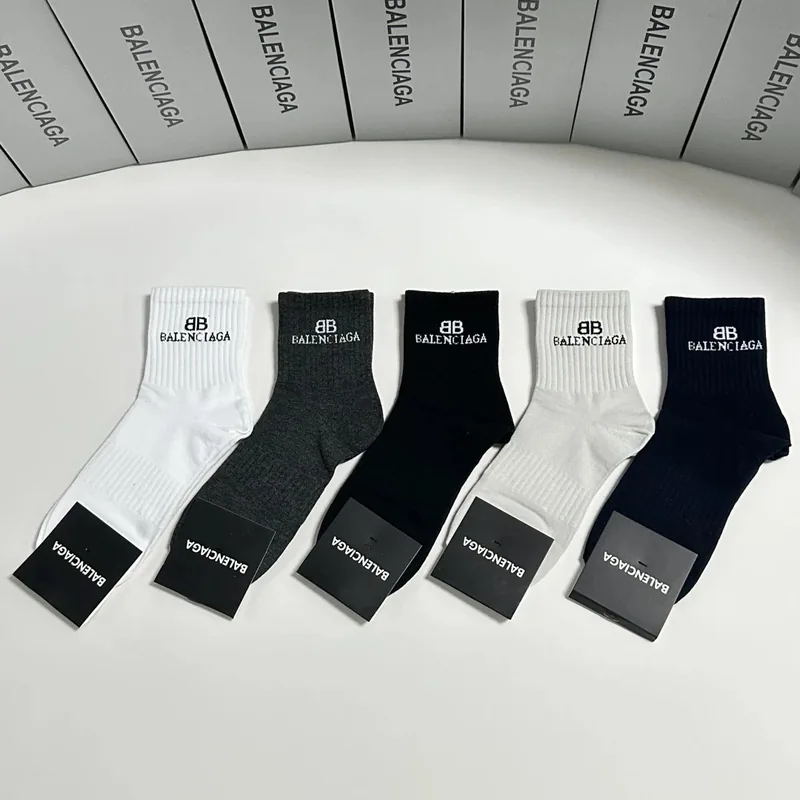 Balenciaga Crew Socks 5-Pair Box