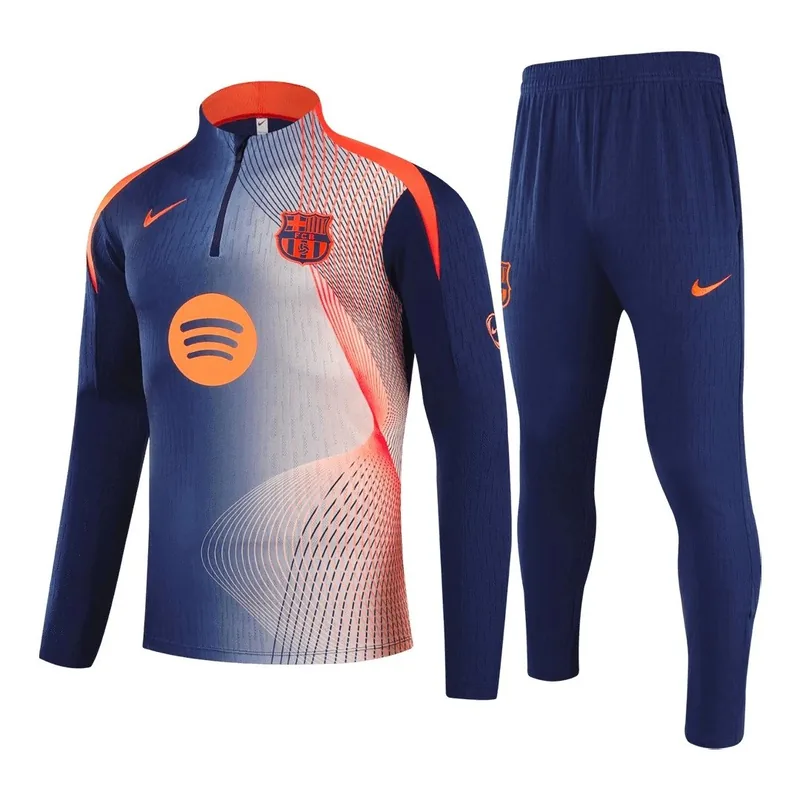 Barcelona 2025 1 4 Zip Tracksuit 26 Black Orange
