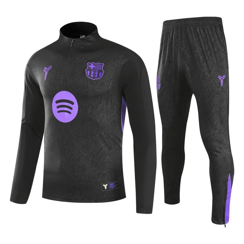 Barcelona 2025 1 4 Zip Tracksuit 26 Kids Black