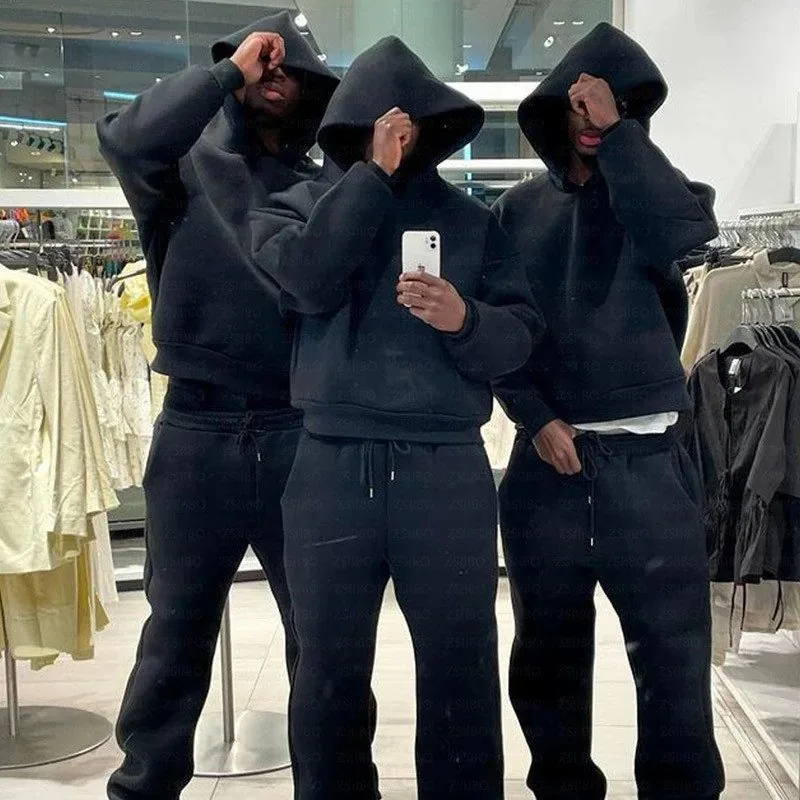 Black Oversized Tracksuit Set