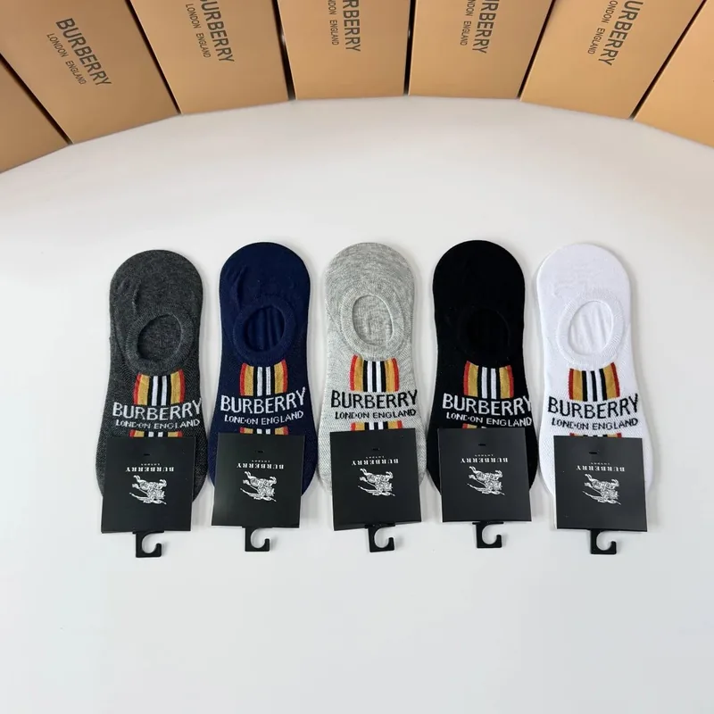 Burberry Classic No-Show Socks 5-Pair Box Ver.B