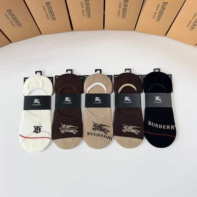 Burberry Classic No-Show Socks 5-Pair Box Ver.C