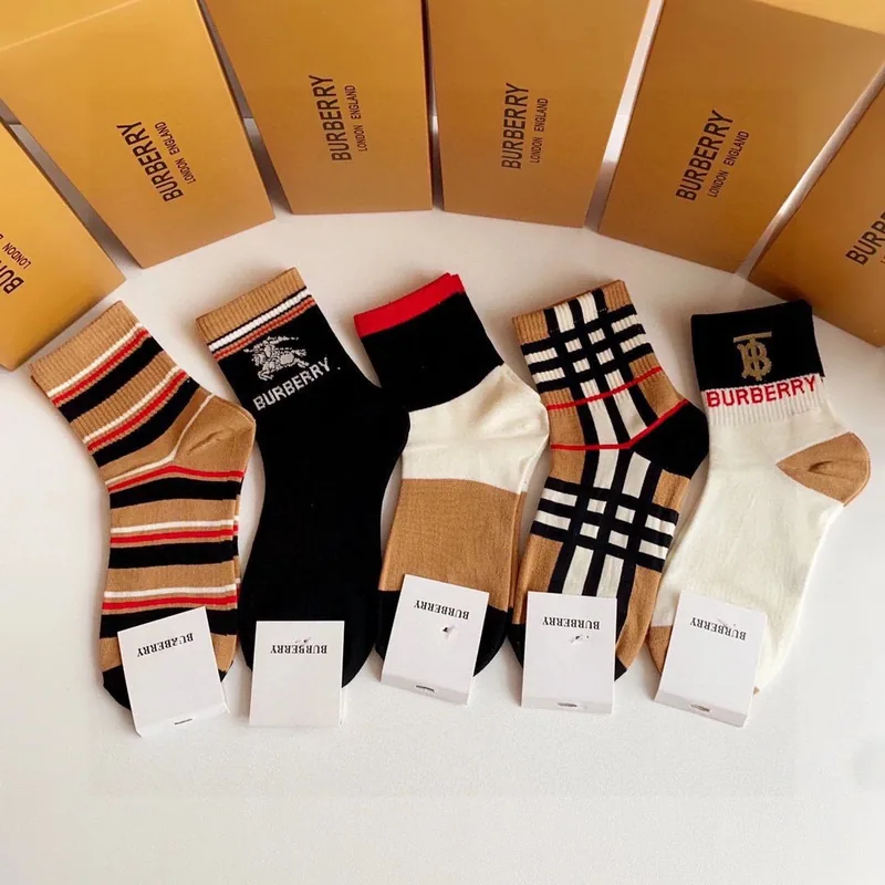 Burberry Crew Socks 5-Pair Box