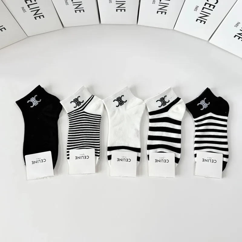 Celine Classic Quarter Socks 5-Pair Box