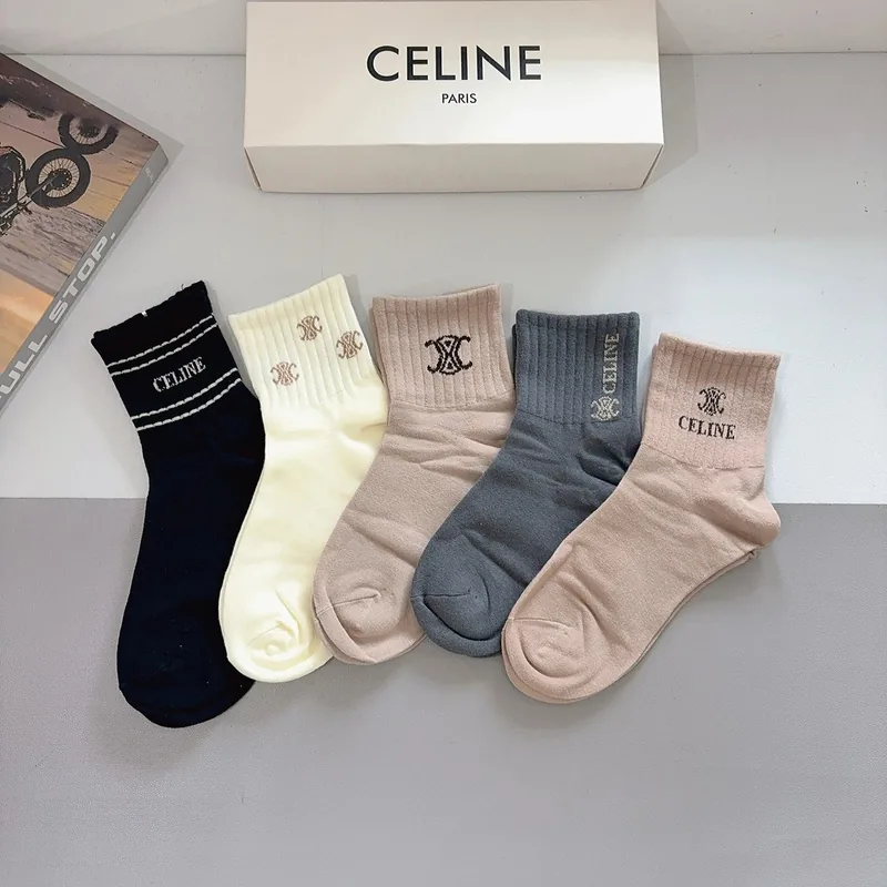 Celine Crew Cotton No-Show Socks Ver.A
