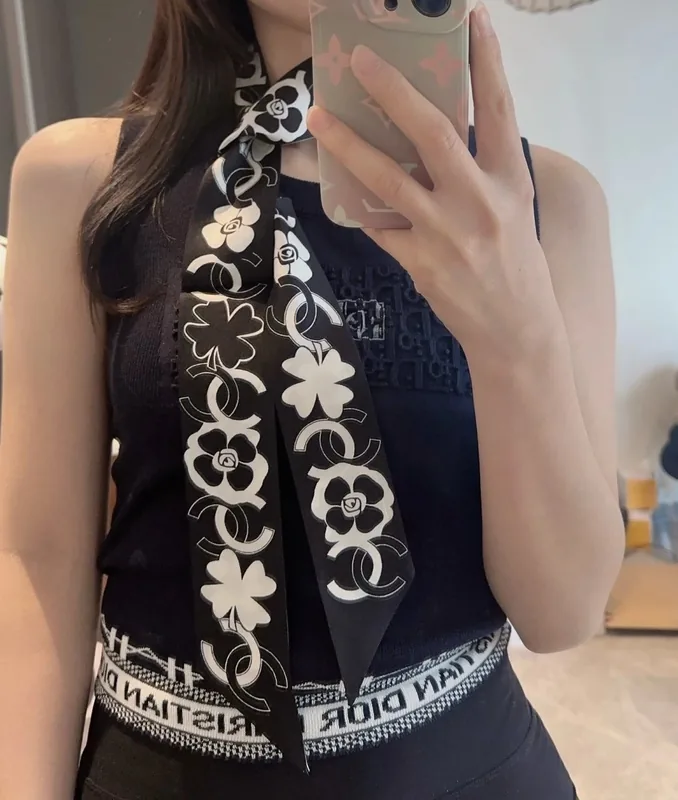 Chanel Silk Hair Ribbon Ver.K