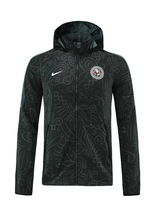 2021 Club America Hoodie Windbreaker Jacket 22 Black