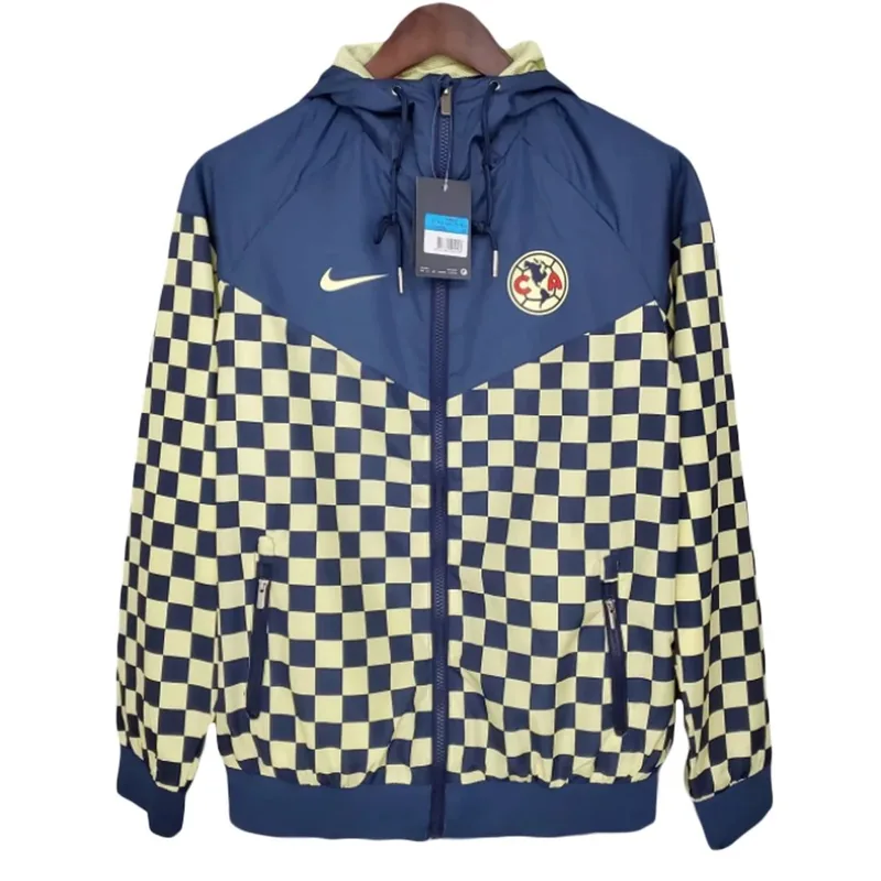 2021 Club America Hoodie Windbreaker Jacket 22 Yellow