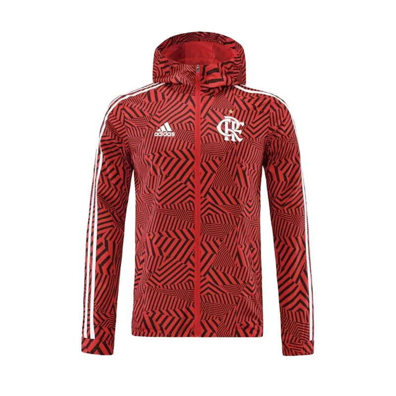Flamengo 2021 CR Hoodie Windbreaker Jacket 22 Red Black