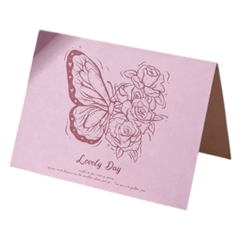 Custom Butterfly Lovely Day Anniversary Card Pink Jersey