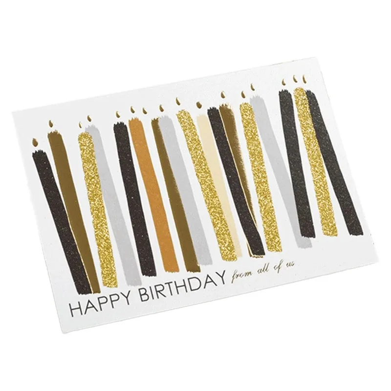 Custom Candle Birthday Card Brown Jersey