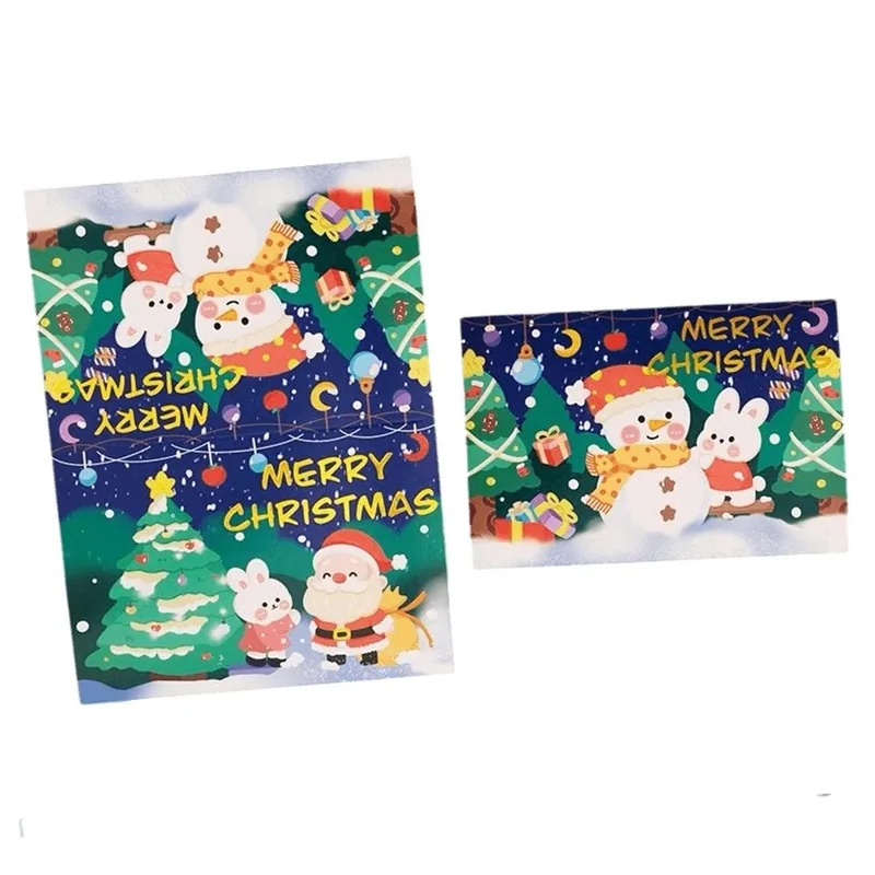 Custom Christmas Card Snowman Bunny Personalized Message Jersey