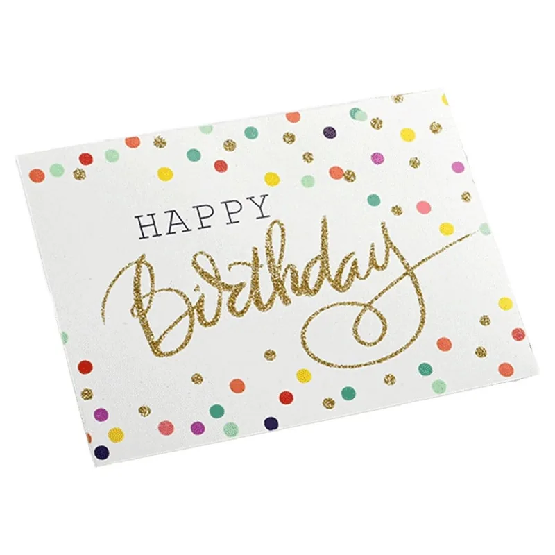 Custom Colored Dots Birthday Card White Jersey