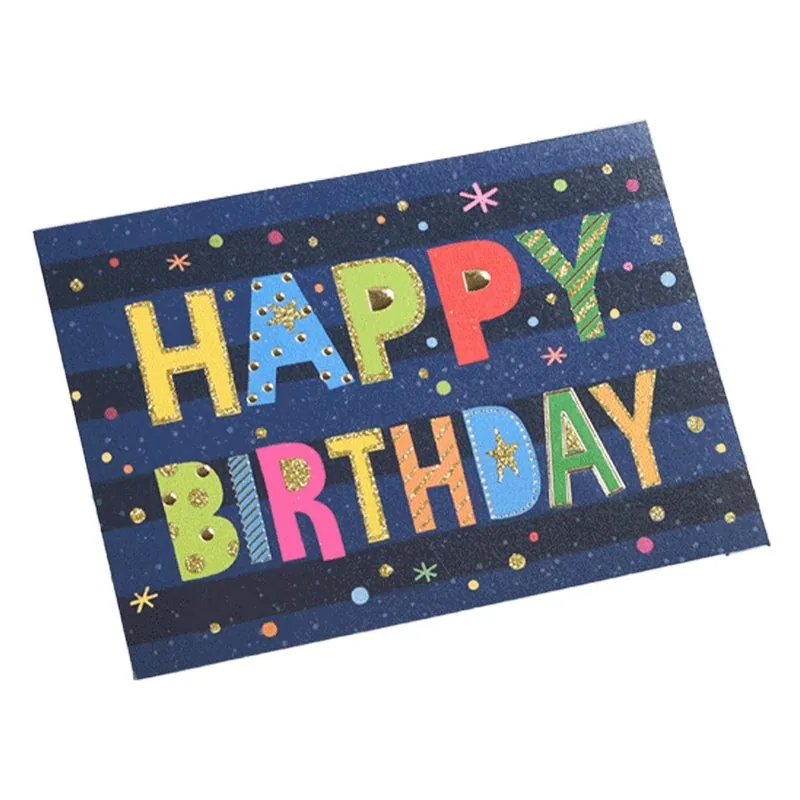 Custom Colored Letters Birthday Card Navy Jersey