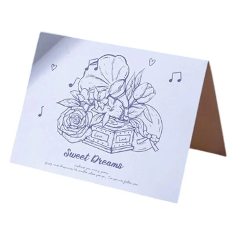 Custom Music Box Sweet Dreams Anniversary Card Blue Jersey