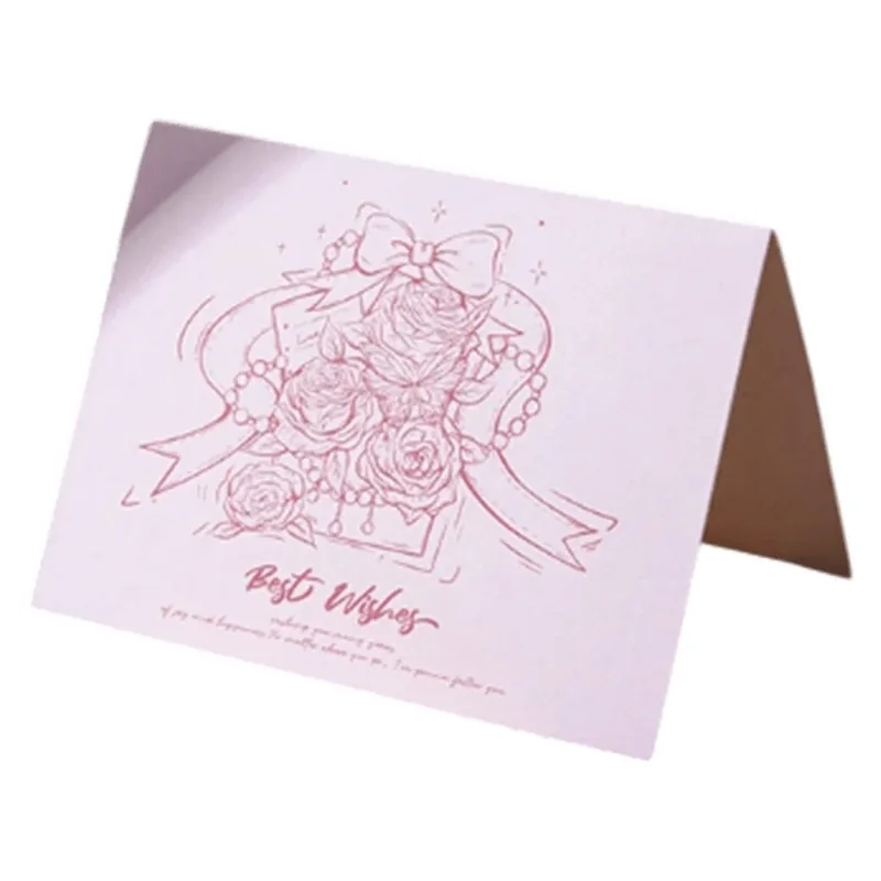 Custom Rose Best Wishes Anniversary Card Pink Jersey
