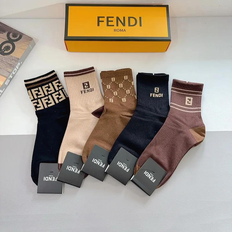 Fendi Crew Cotton Socks Ver.C