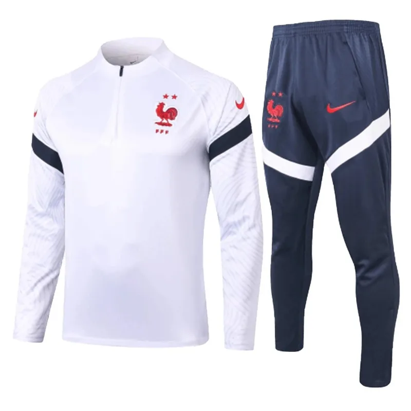 France 2020 1 4 Zip Tracksuit White