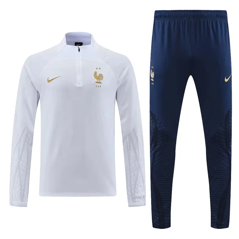 France 1 4 Zip Tracksuit 2022 White