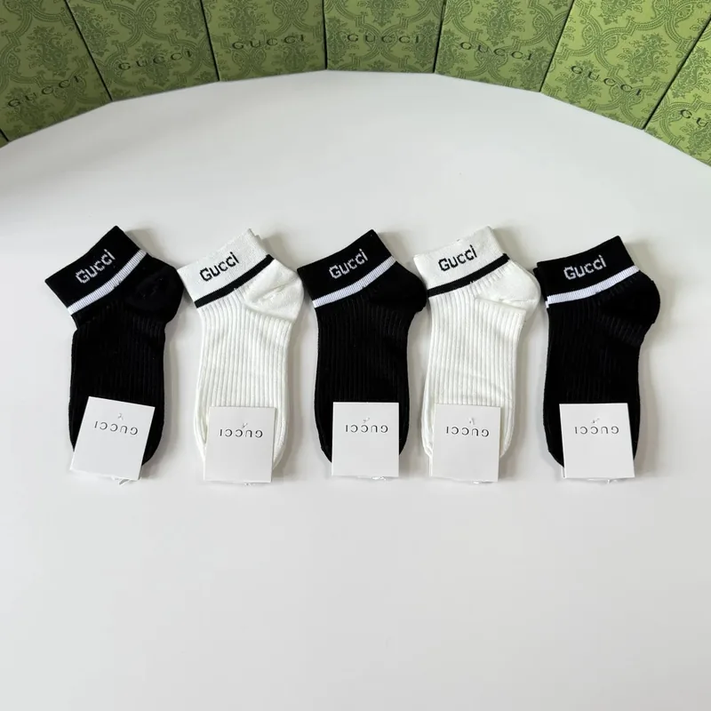 Gucci Classic Quarter Socks 5-Pair Box Ver.A