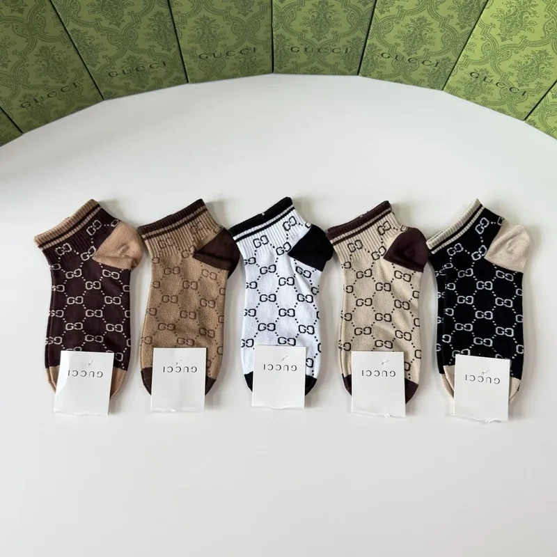 Gucci Classic Quarter Socks 5-Pair Box Ver.B