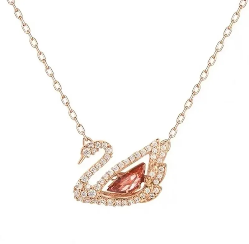 Swarovski Crystal Swan Pendant Necklaces