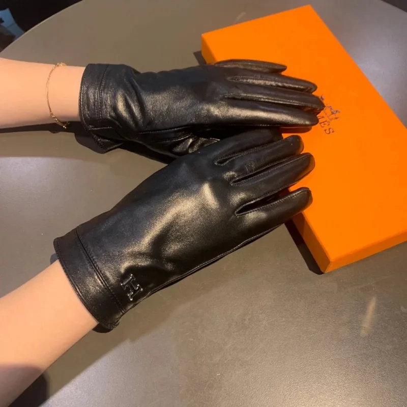 Hermes Lambskin Cashmere Gloves Ver.B
