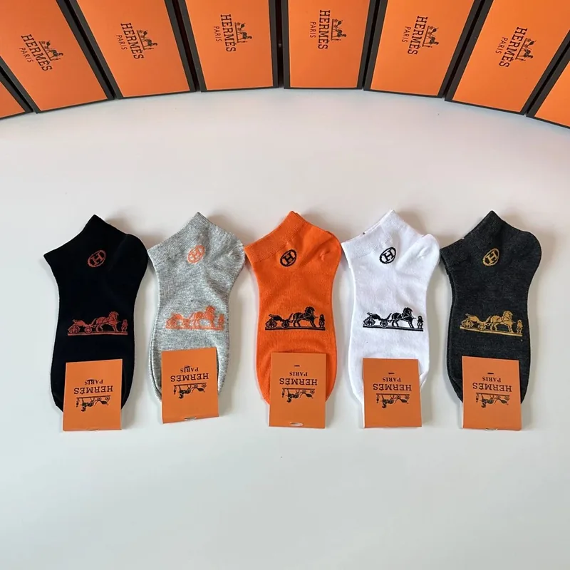 Hermes Quarter Socks 5-Pair Box Ver.A