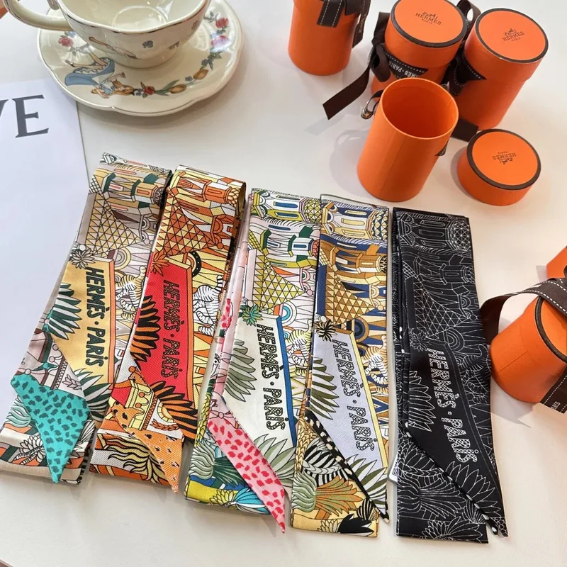 Hermes Silk Hair Ribbon Ver.J