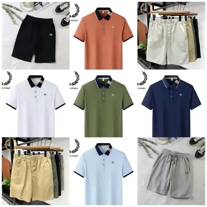 Fred Perry Mens Polo Shirt and Shorts Set