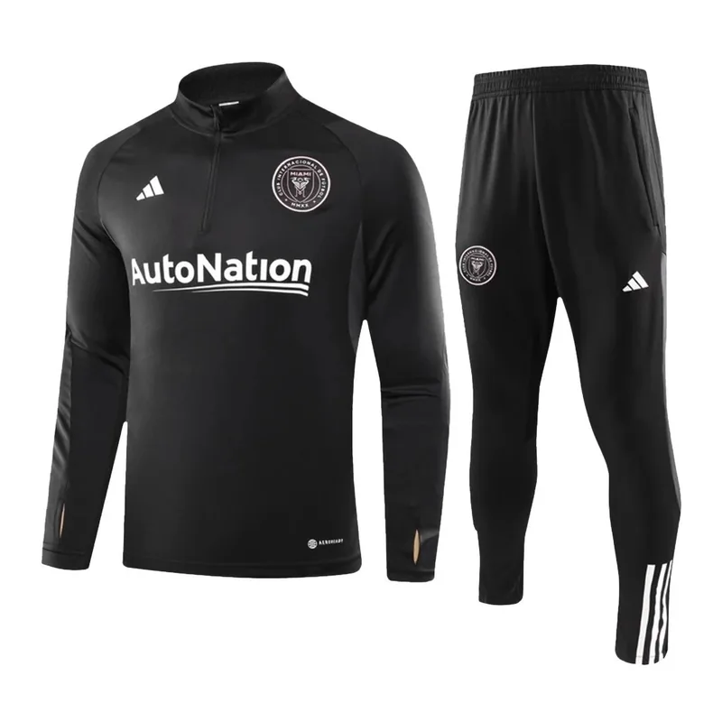 Inter Miami 2023 CF 1 4 Zip Tracksuit 24 Kids Black