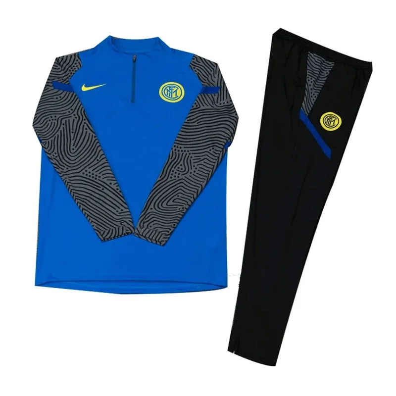 Inter Milan 2020 1 4 Zip Tracksuit 21 Blue