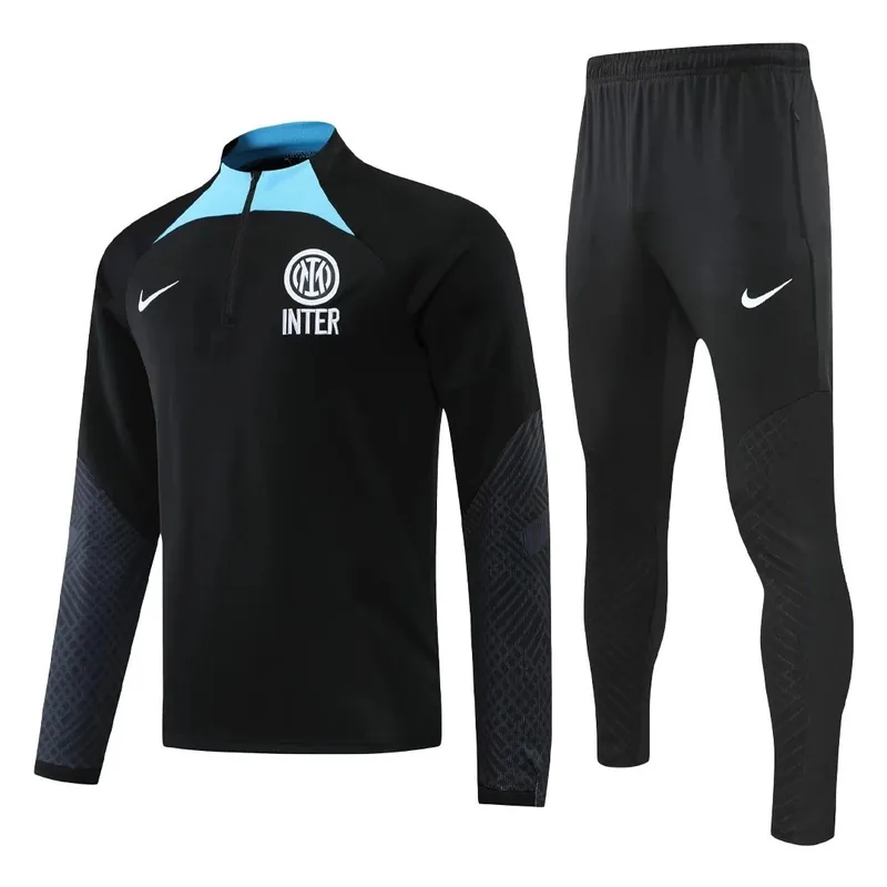 Inter Milan 2022 1 4 Zip Tracksuit 23 Black
