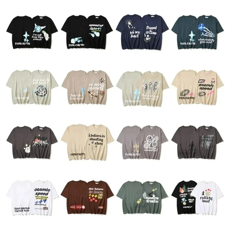 Four Cactus Graphic Print Short Sleeve T-Shirt Collection