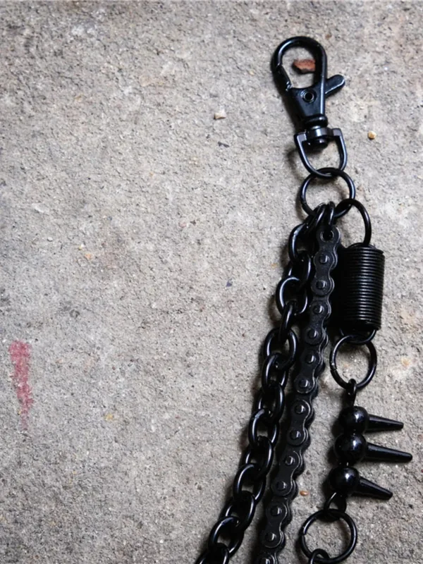 IHF Blackened Too Orange Harley Jeans Chain Metal Rivet Street Alloy Spike Chain Punk Waist Chain-INFiniTE HF