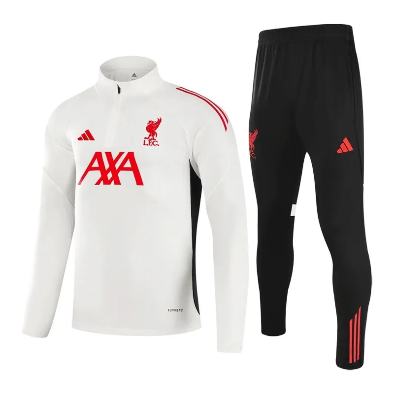 Liverpool 2025 1 4 Zip Tracksuit 26 White