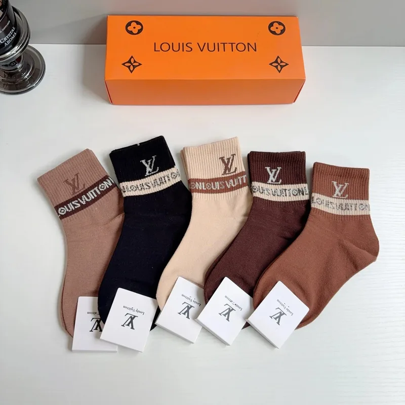 Louis Vuitton Crew Cotton Socks Ver.B