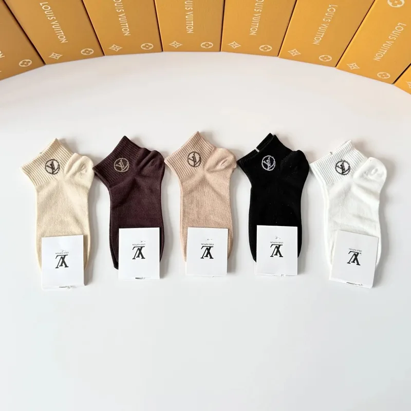 Louis Vuitton Quarter Socks 5-Pair Box Ver.A