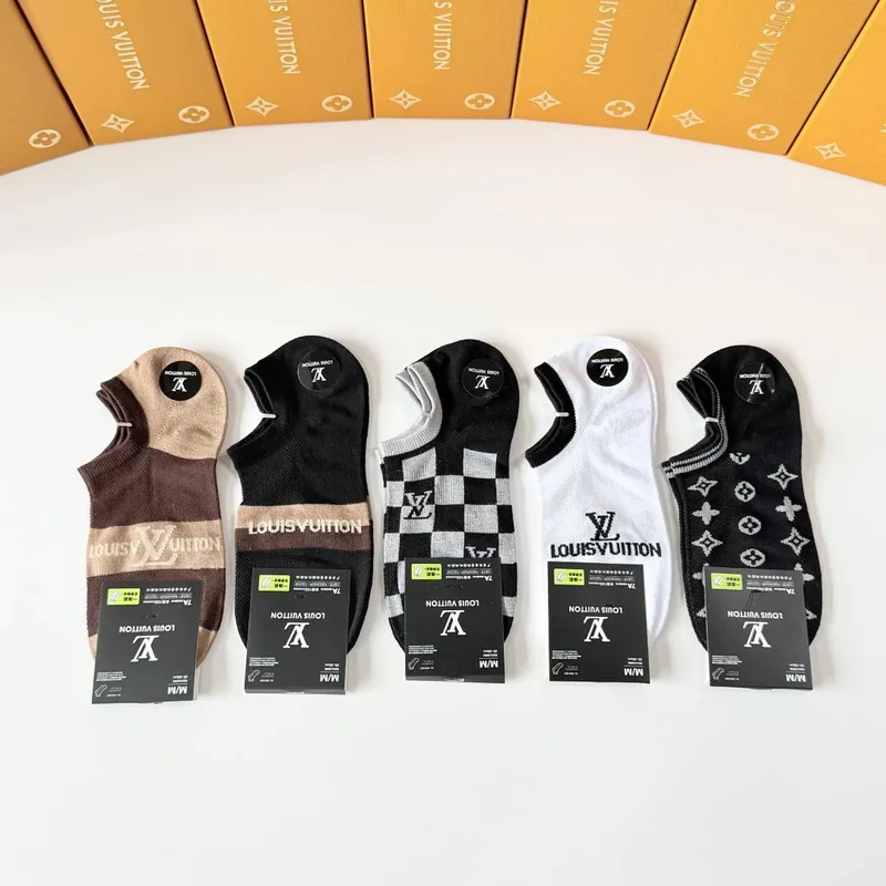 Louis Vuitton Quarter Socks 5-Pair Box Ver.B